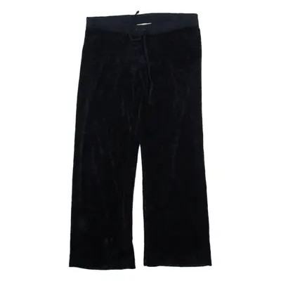 JUICY COUTURE Velour Womens Sweatpants Black Straight M W32 L30