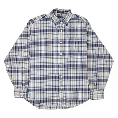 NAUTICA Mens Shirt Blue Plaid Long Sleeve M