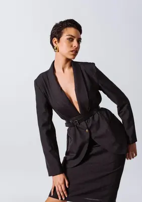 Shawl-Lapels Single-Breasted Blazer | Size: S | Color: Dark Grey