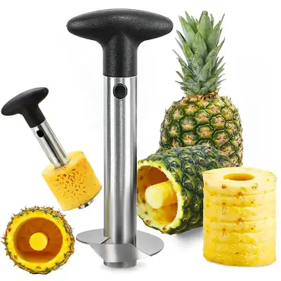 Pineapple Corer and Slicer Cutter Stainless Steel Tool for Easy Fruit Removal Kitchen Gadgets Kitchenware（Blade diameter 3....