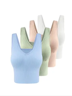 Women's Solid Backless Wireless Longline Bra, Fall Outfits, Fallfreshness Casual Comfortable Breathable Lingerie Top, Bras fo...