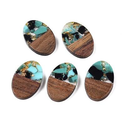 Transparent Resin and Walnut Wood Pendants