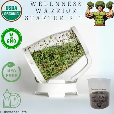 TikTok Exclusive Sprout Spout Wellness Warrior Basic Starter Kit: Sprout Spout + 4oz seeds + Free Sprout Scoop