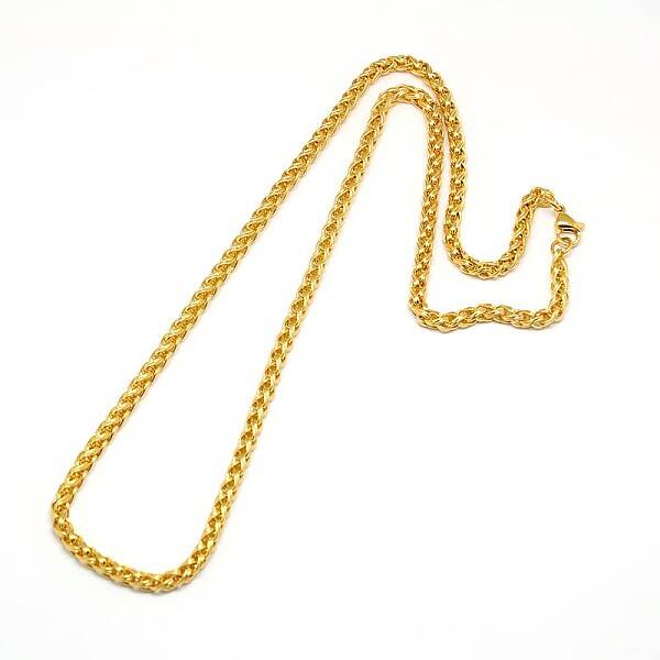 304 Stainless Steel Wheat Chain Necklace Making