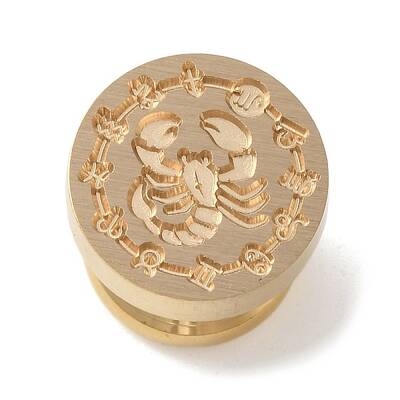 Golden Plated Round Shaped Wax Seal Brass Stamp Head