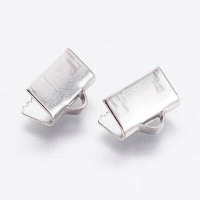 Tarnish Resistant 304 Stainless Steel Ribbon Crimp Ends