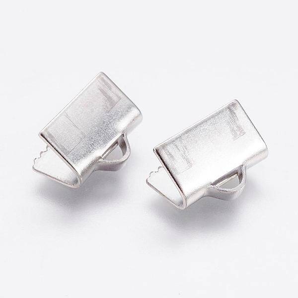 Tarnish Resistant 304 Stainless Steel Ribbon Crimp Ends