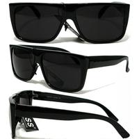Gangster Flat Top Square Sunglasses OG LOC Style Super Dark Black K60SD fathersdaygifts