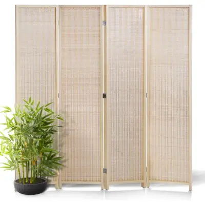 Room Divider Folding Privacy Screens 6 Ft 4&6 Panel Bamboo Portable Divider Wall Freestanding Partition Room Divider Screen f...
