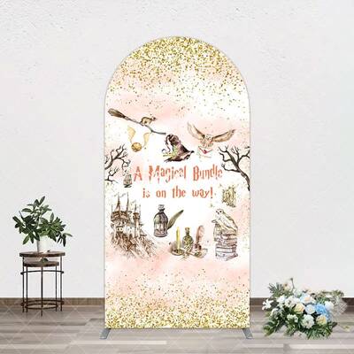 Aperturee Magical Bundle Wizard World Baby Shower Arch Backdrop, 1.6X4FT(0.5X1.2M), 38.18 USD, arch backdrop kit, GZH0E763-A