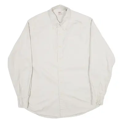 LEVI'S Dry Goods Mens Plain Shirt Beige 80s Long Sleeve L