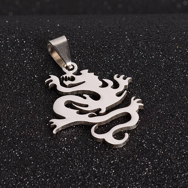 Tarnish Resistant 201 Stainless Steel Dragon Pendants