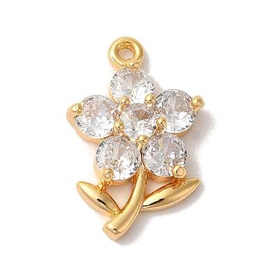 Brass Micro Pave Clear Cubic Zirconia Pendants