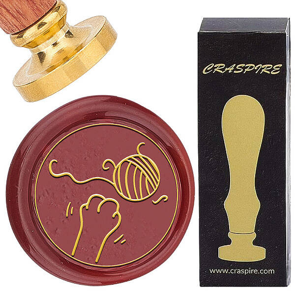 Brass Wax Seal Stamp with Wood Handle