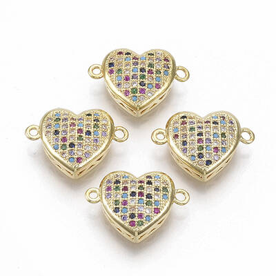 Brass Micro Pave Cubic Zirconia Links connectors