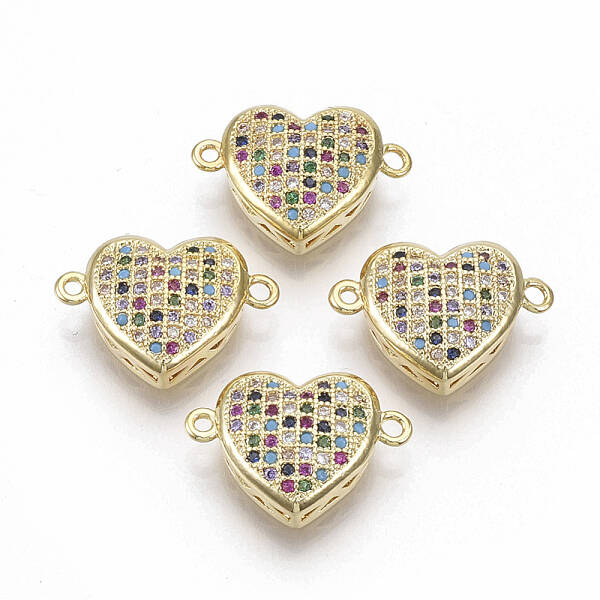 Brass Micro Pave Cubic Zirconia Links connectors