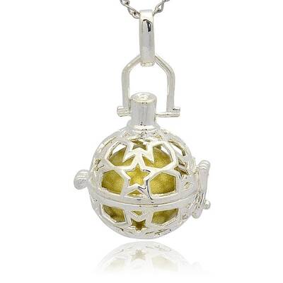 Silver Color Plated Brass Hollow Round Cage Pendants