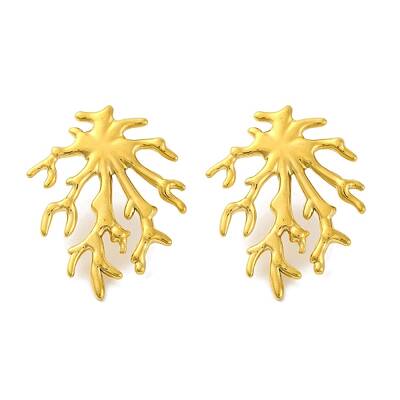 Ion Plating(IP) 304 Stainless Steel Tree Branch Stud Earrings