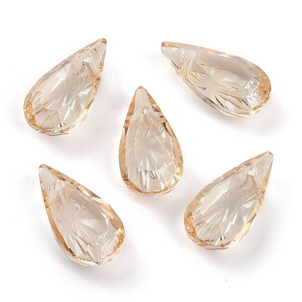 Embossed Glass Rhinestone Pendants