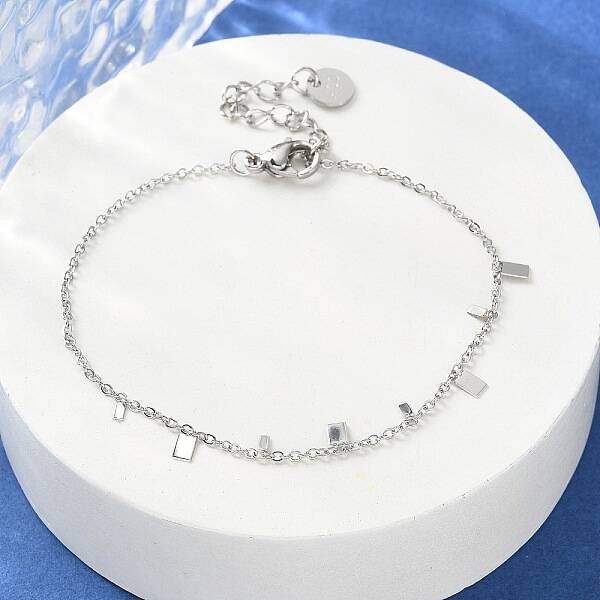 304 Stainless Steel Cable Chain Bracelets for Women