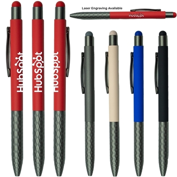 300 Customized Soft-touch Aluminum Stylus Pen With Plastic Grip - ...