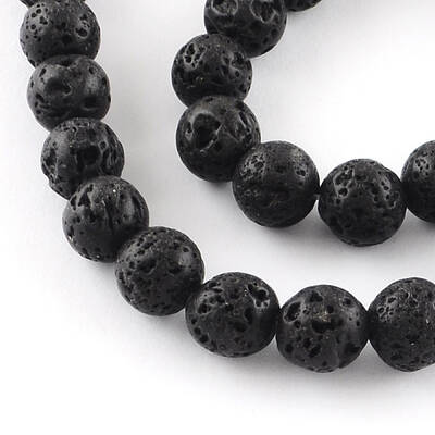 Natural Dyed Lava Rock Gemstone Round Bead Strands