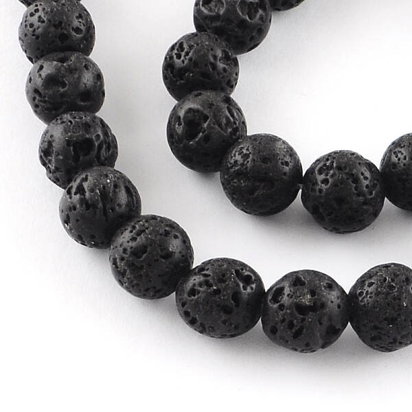 Natural Dyed Lava Rock Gemstone Round Bead Strands