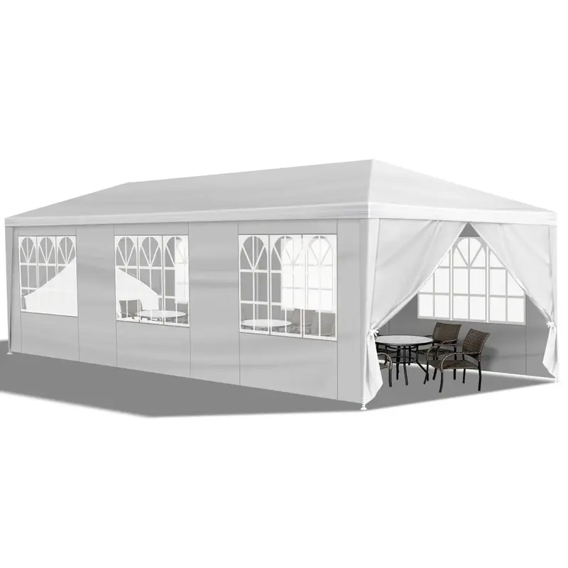 Always 4 Party 10'x30' Outdoor Party Tent with 8 Removable Sidewalls Mildly Waterproof Canopy Patio Wedding Gazebo White Outd...