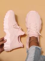 Women's Fashionable Lace Up Low Top Sneakers, Casual Comfortable Breathable Sports Running Shoes, All-match Basic Shoes for D...