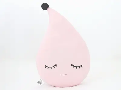 Sleepy Pale Pink Raindrop Pillow