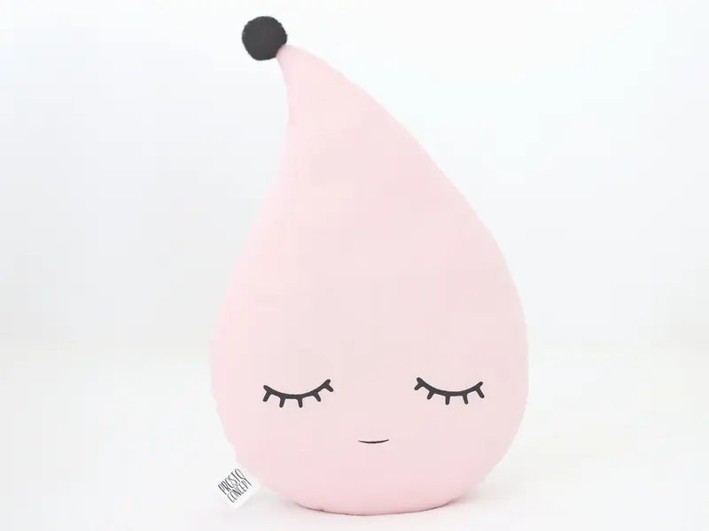 Sleepy Pale Pink Raindrop Pillow