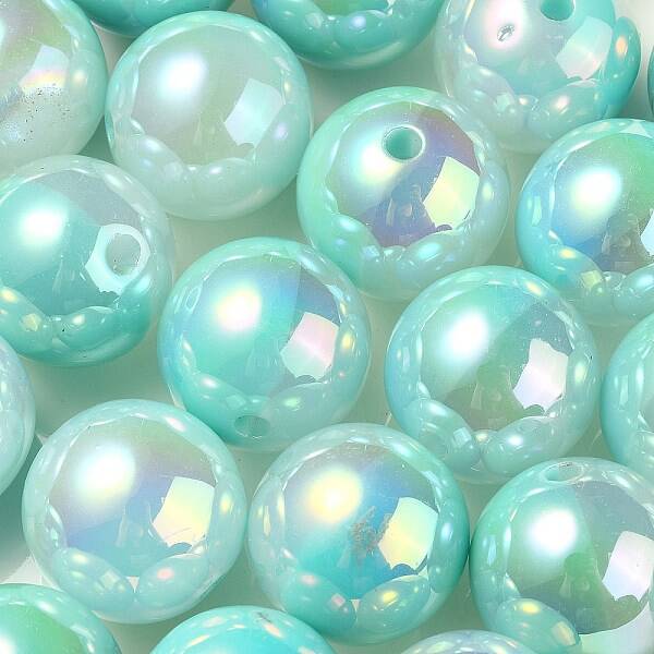 UV Plating Rainbow Iridescent Opaque Acrylic Beads