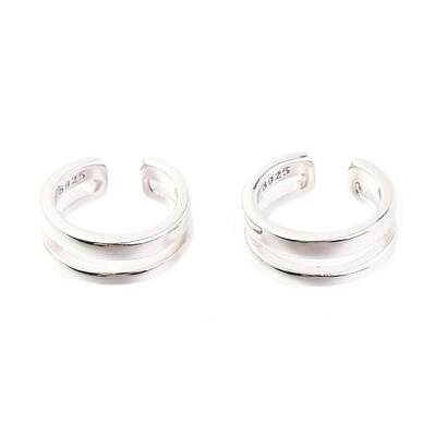 Anti-Tarnish Rhodium Plated 925 Sterling Silver Cuff Earrings