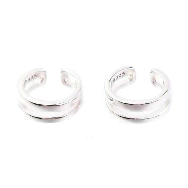 Anti-Tarnish Rhodium Plated 925 Sterling Silver Cuff Earrings