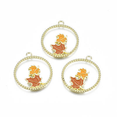 Autumn Theme Alloy Enamel Pendants
