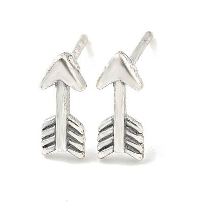 Rack Plated Arrow Brass Stud Earrings for Women