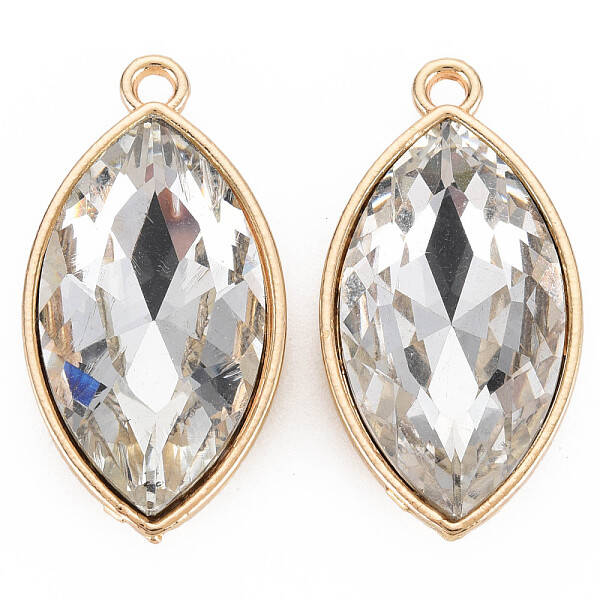 Golden Tone Faceted Glass Pendants