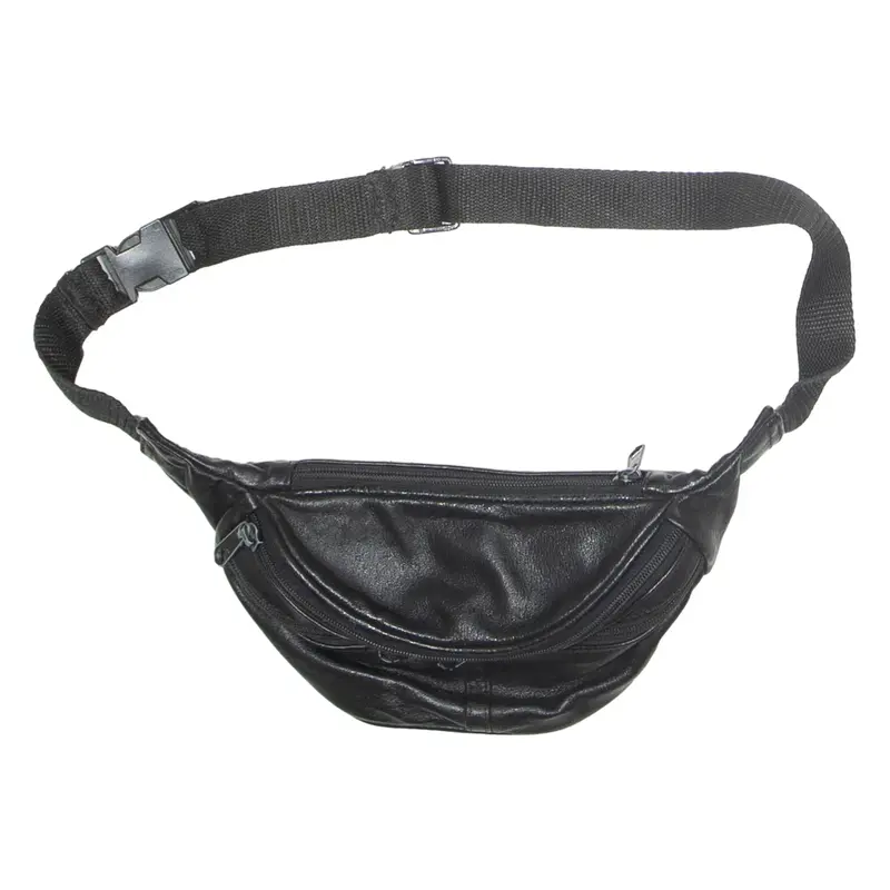 Mens Bum Bag Black Leather