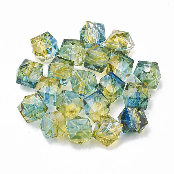 Two Tone Transparent Spray Painted Acrylic Bead