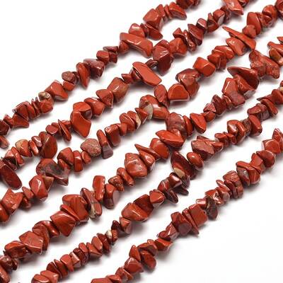 Natural Red Jasper Chip Bead Strands