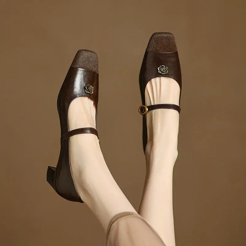 CHIKO Berkeley Square Toe Block Heels Mary Jane Shoes