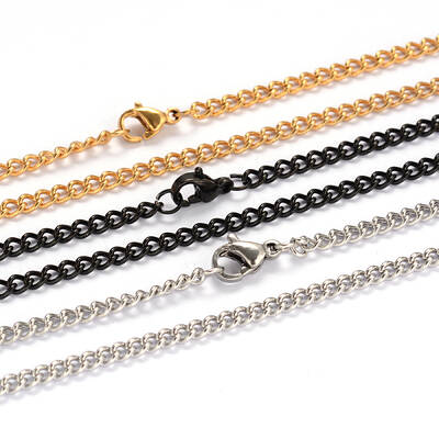 304 Stainless Steel Twisted Chain Curb Chain Necklaces