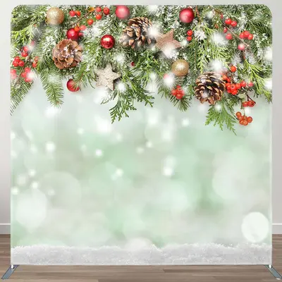 Fresh Light Green Bokeh Xmas Pillow Case Backdrop - Aperturee