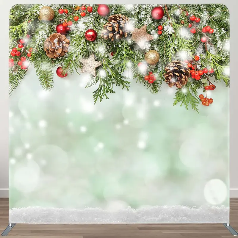 Fresh Light Green Bokeh Xmas Pillow Case Backdrop - Aperturee
