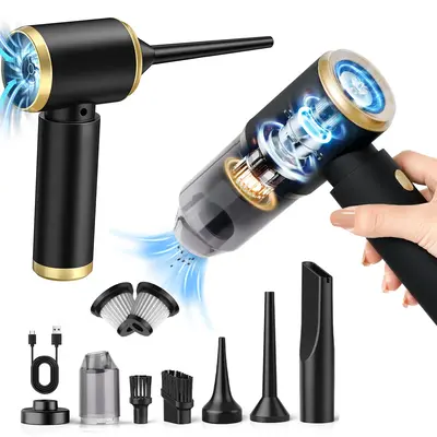 4 In 1 Portable Cordless Vacuum - Cleaner Compressed Air Duster, MINI Wireless Car Vacuum Cleaner,  7000PA High Power strong ...