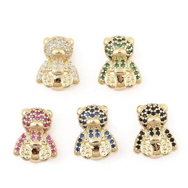 Brass Micro Pave Cubic Zirconia Slide Charms