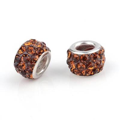 Polymer Clay Rhinestone European Beads