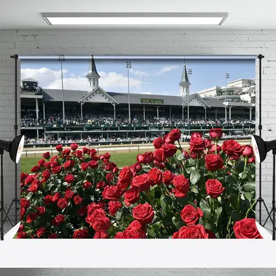 Red Rose Sunny Racecourse Kentucky Derby Backdrop - Aperturee