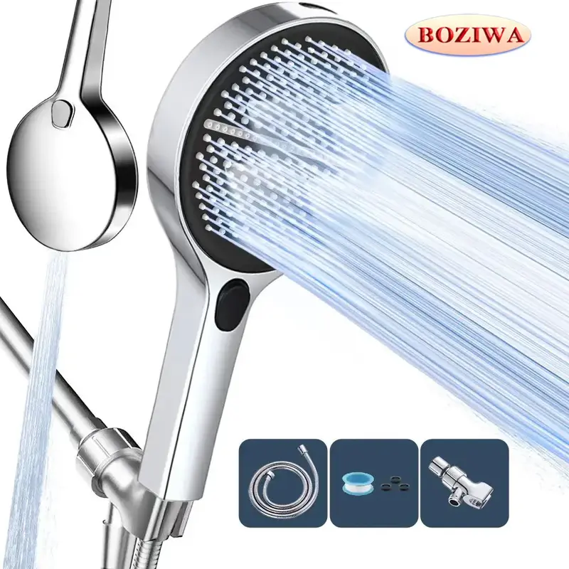 5.9-inch super large panel handheld showerhead features four water modes. It provides a powerful water flow that envelops you...