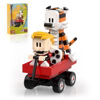 Boy and Tiger Adventure Blocks Set with Rotatable Device Compatible with Legos Vintage Comic Characters Model Stocking Stuffe...